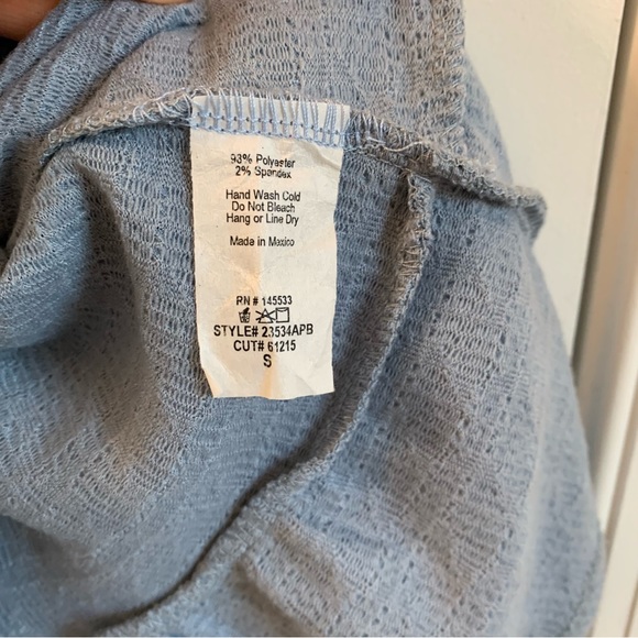 W5 | Sleeveless Halter A Line Peplum Blue Textured Top Size S - Picture 7 of 7